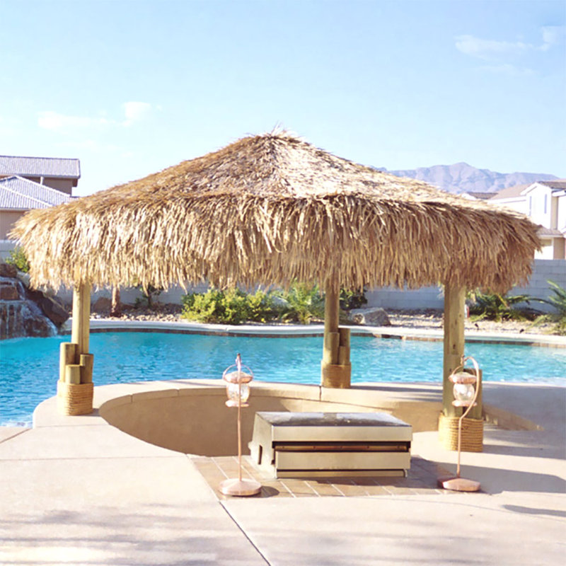 Natural Mexican Palm Thatch Runner Roll for Tropical Decor