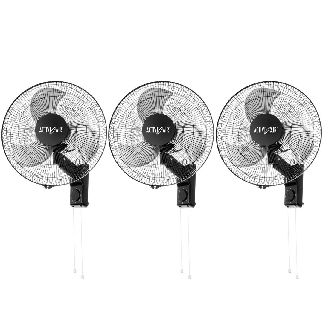 Hydrofarm 23'' Oscillating Wall Mounted Fan Fan (Set of 3) Hydrofarm
