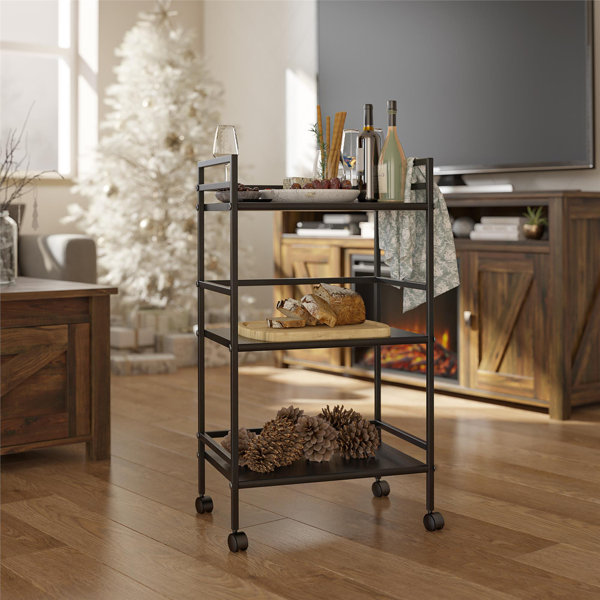 SunnyPoint 3-Tier Delicate Compact Rolling Metal Storage Organizer - Mobile Utility Cart Kitchen/Under Desk Cart with Caster Whe