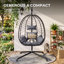 Fauteuil à œufs suspendu avec support - Balancelle d'intérieur avec coussin, rotin PE-1644030489