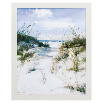 Décoration murale encadrée 31 "X 25" White Ocean Dunes