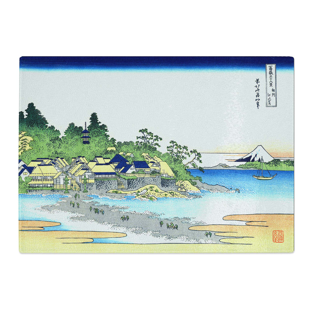 Tempered Glass Enoshima in the Sagami Province by Katsushika Hokusai Chopping Board