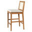 Tabourets de bar en bois d'acacia durable avec dossier tissé et coussin pour le confort du patio-1590011772
