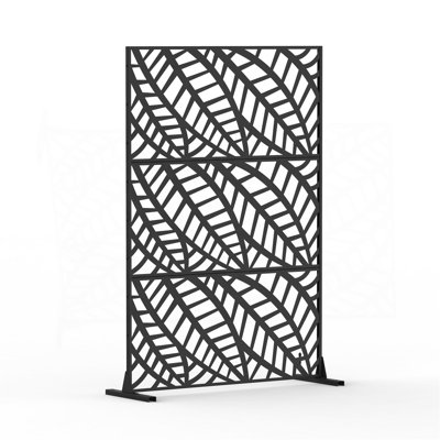 Écran d'intimité en métal, cloison intérieure intérieure autoportante, panneaux d'intimité décoratifs pour patio, balcon, en forme de feuille