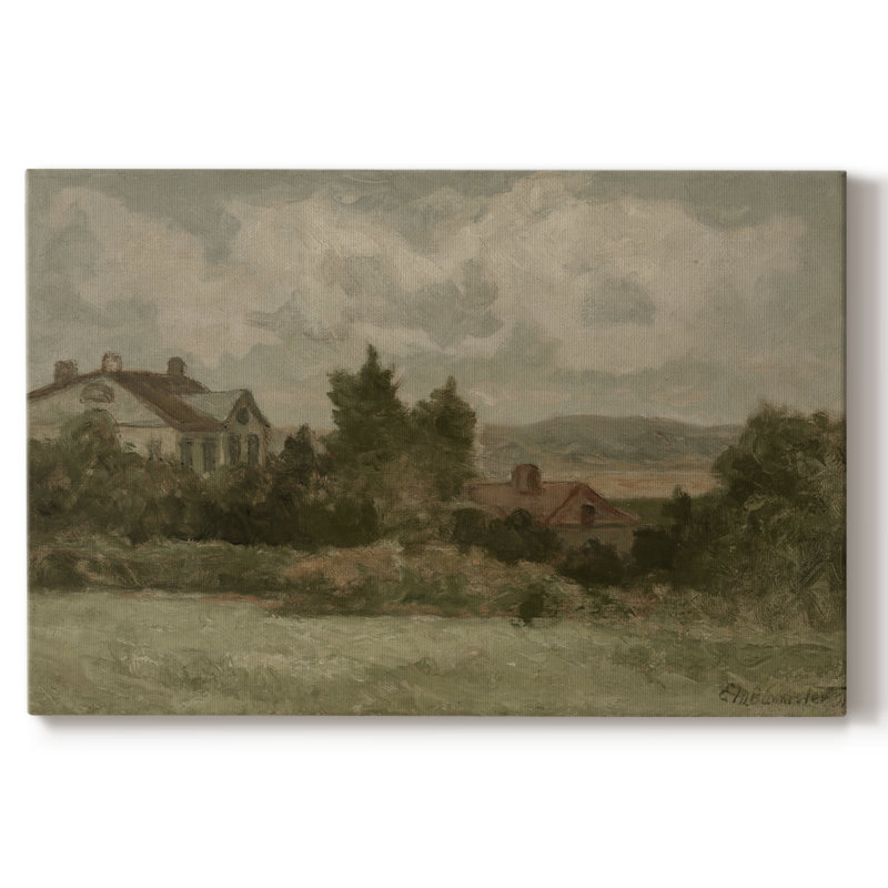 Paysage rétro - DCCCVII, Toile tendue, H 9 po x l 13 po x P 1,5 po