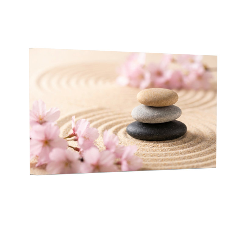 Pierres de jardin et fleurs de cerisier Fashion Zen, H 12 po x l 18 po