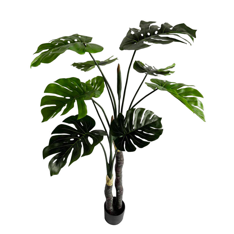 Arbres artificiels avec pot Monstera Deliciosa, 2, H 47 po x l 25,6 po x P 25,6 po