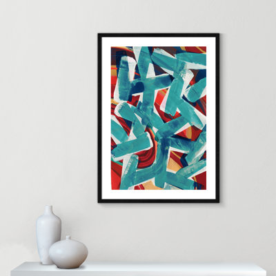«P pièces of Blue» par Cartissi - impression encadrée
