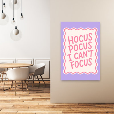Hocus Pocus Can'T Focus Modern Playful Whimsical Wall Art Print 1 Piece Wrapped Canvas Wall Art