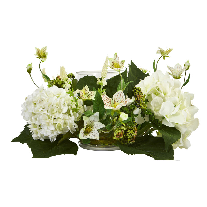 Hydrangea Candelabrum Arrangement, 6"H x 16"W x 16"W