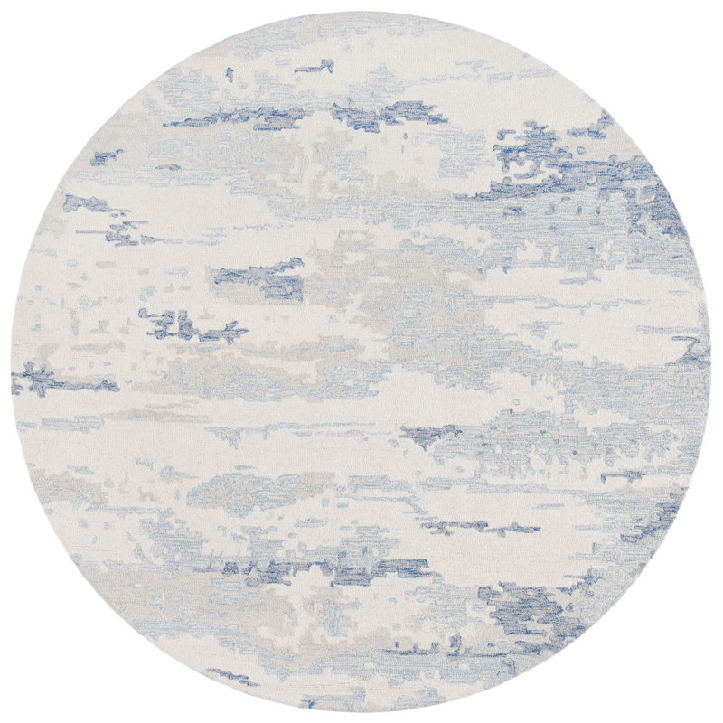Tapis en laine touffeté à la main Jahiem, Rond 6 pi