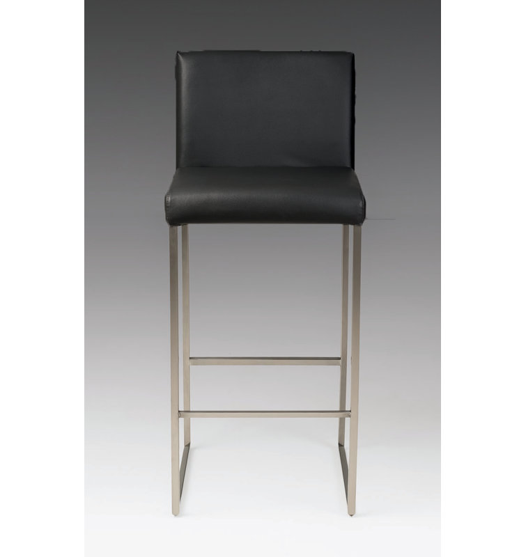 Tate Upholstered Counter Stool, Black, Counter Stool (26" Seat Height)