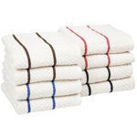 Alexander 8-Piece Kitchen Towels - Absorbent Chevron Weave Towels for Cleaning and Drying