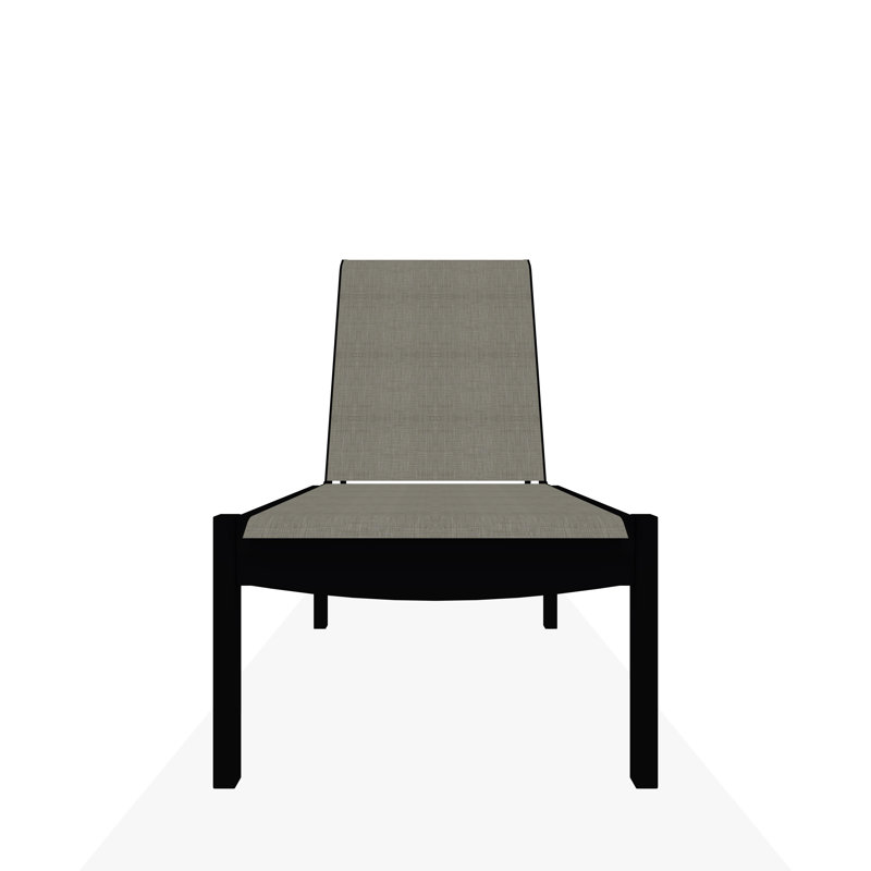 Chaise longue sans accoudoirs empilable en polymère avec accoudoirs Leeward, Ella, Noir