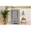 Meuble-lavabo de 20 po avec lavabo en céramique, porte à fermeture en douceur, tablette ajustable en forme de U, tiroir de compartiment et support de porte, style moderne, conception peu encombrante-1904010430