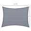 Auvent 13 'X 20' en toile d'ombrage gris. Fonction de blocage. Pour patio, terrasse, cour. Livré avec équipement de montage gris. Matériau protégé. Pour avec accessoires de suspension, outils d'installation, corde et