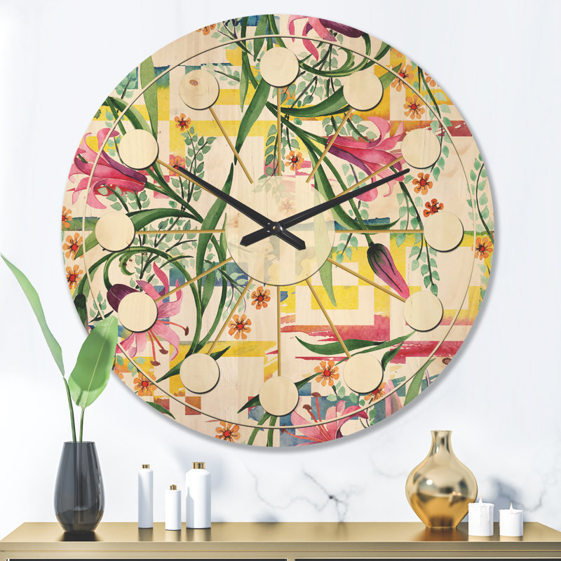 Horloge murale Floral, Grand