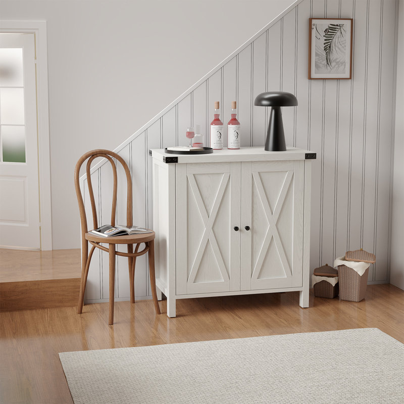 76cm Sideboard, White/Brown