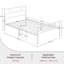 Modern Metal Bed Frame with Cross-design Headboard & Footboard-940498132-940498131