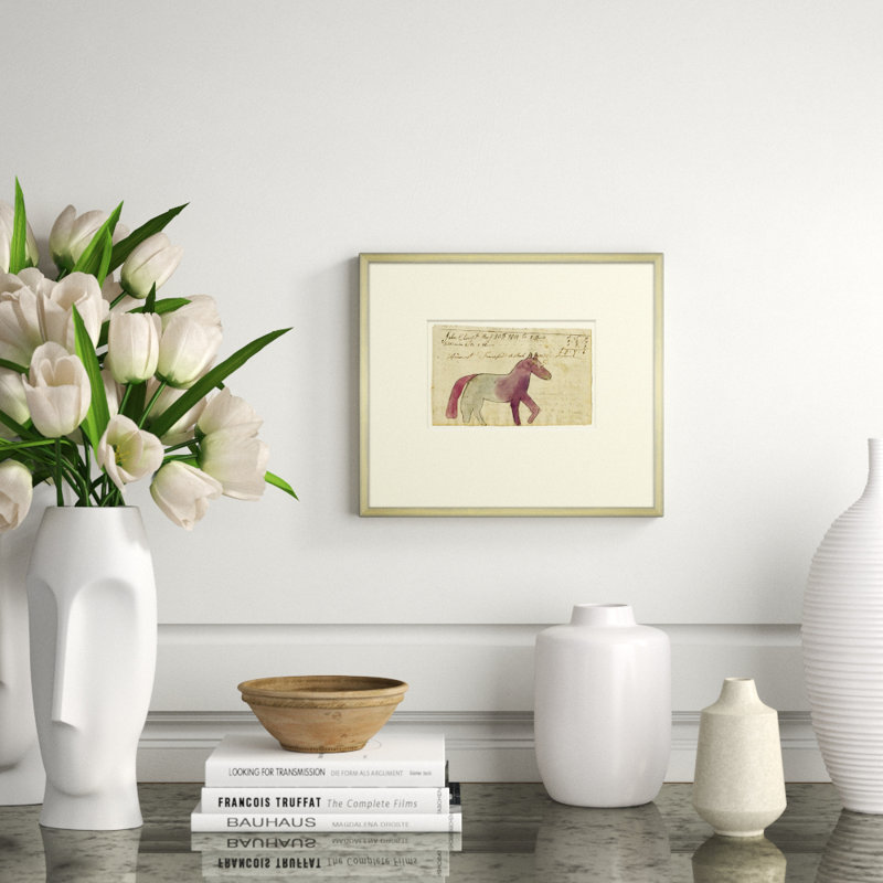 Mennonite Drawing, Purple Horse Giclee Print