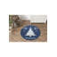 Tapis décoratif rond bleu à motif d'ornement sur le thème de Noël bleu-2011387278