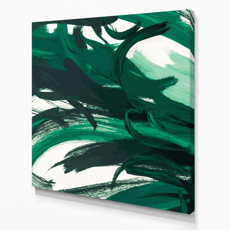 «Lyrical Abstraction 31», art mural sur toile verte, H 12 po x l 12 po