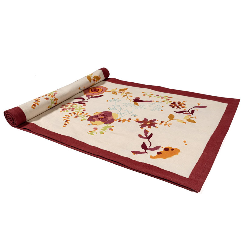 Treetop Floral 100% Cotton Table Runner, 90" L x 16" W, Multicolor