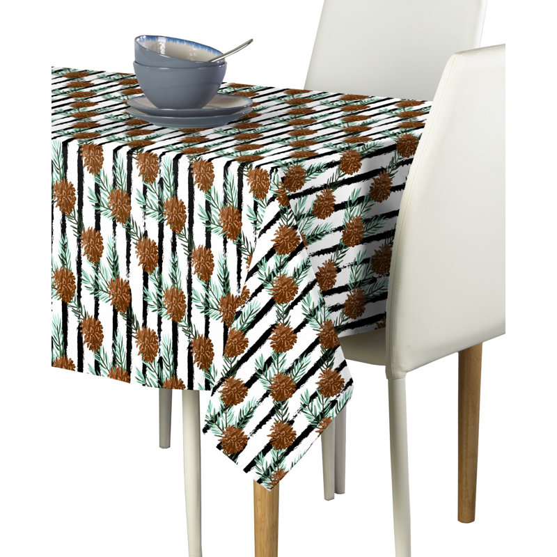Ivey Pinecone Stripes Tablecloth, 60" W x 84" L