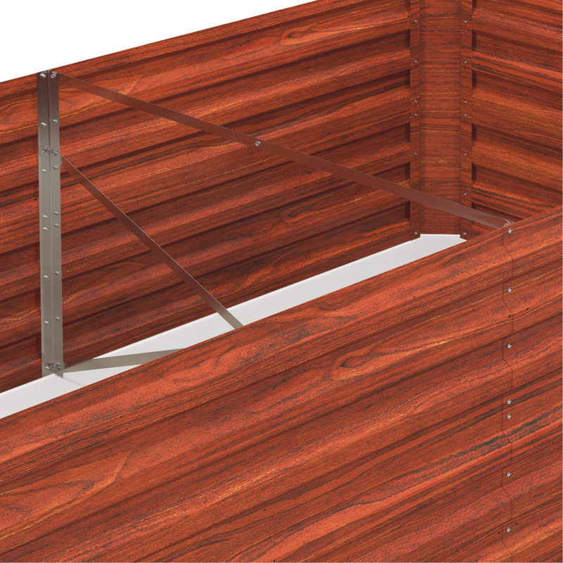 Dark Brown Raised Garden Bed, 6'x3'x2'. Metal Planter Box For Veggies, Flowers, Herbs. Reinforced, Open, Spacious Outdoor Planting Kit Area Galvanized Bed - 6' X 3' 2', Brown. Large Flowers &