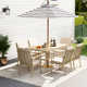 Willesden Rectangular Aluminum Dining Set with Cushions