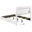 Lit double à panneau à DEL avec finition blanche haute brillance et quatre pieds de soutien pour la taille de la chambre à coucher avec éclairage à lattes intégré-1640378557