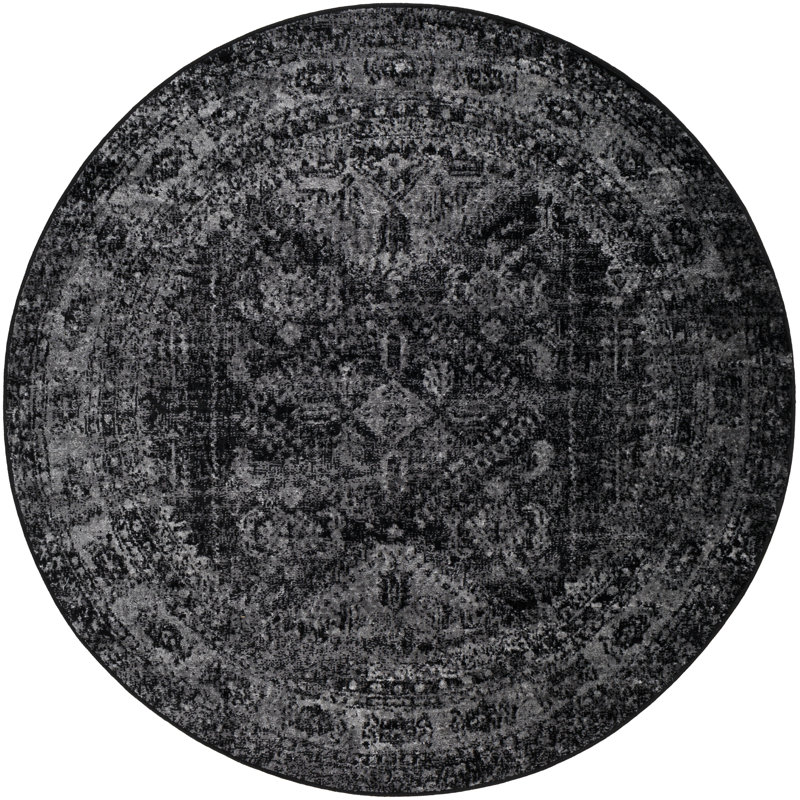 Tapis oriental Fitz, Sky Blue, Rond 5 pi 3 po
