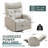 Oversized Modern Faux Leather Power Recliner with Swivel and Rocker, Massage and Heat, Double Storage Arm, Cup Holder,Timing and Type-C Port-65853592