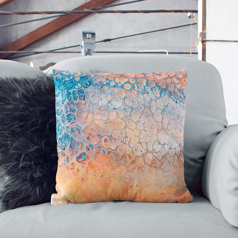 Abstract Square Cushion, Stone, 40cm H x 40cm W x 15cm D