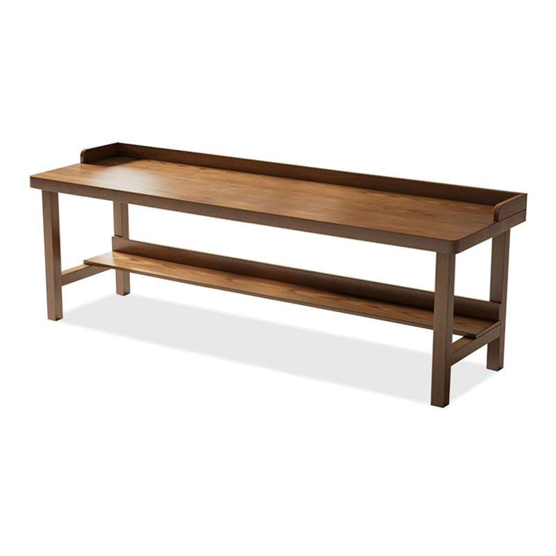 Bureaux rectangulaires bruns en bois massif, H 29,53 po x l 86,61 po x P 23,62 po