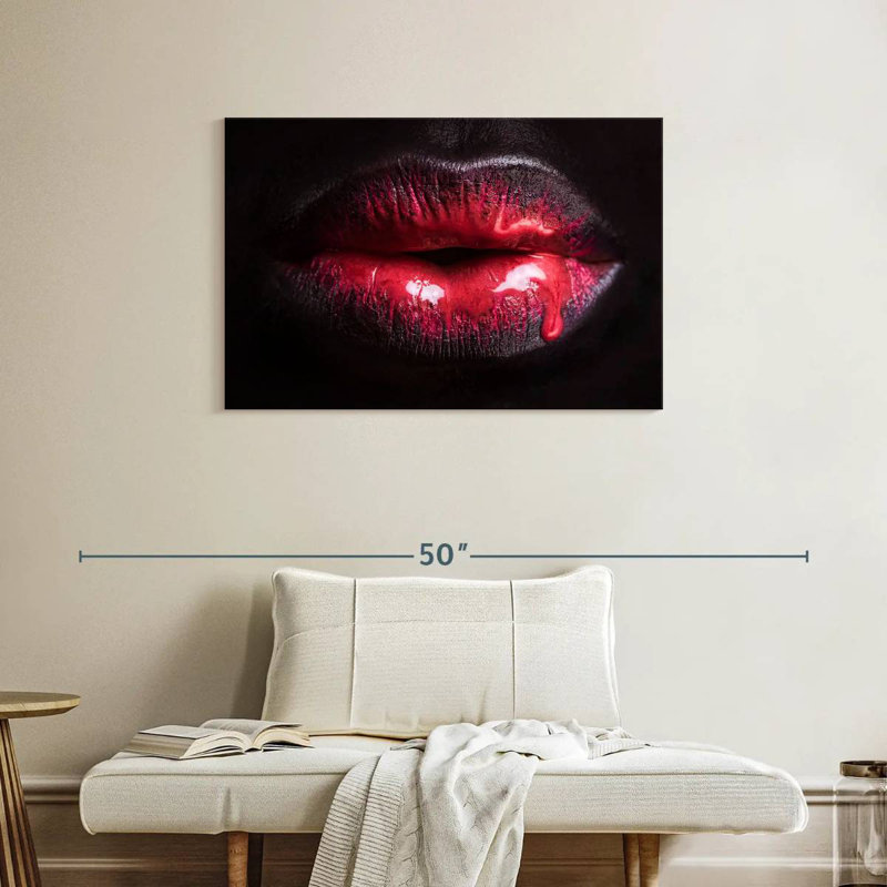 Shuttleworth Red Dripping Lips, 24" H x 36" W