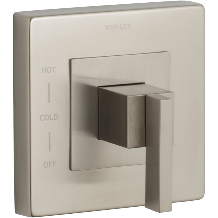 Loure® Rite-Temp valve trim with lever handle in Vibrant Brushed Nickel