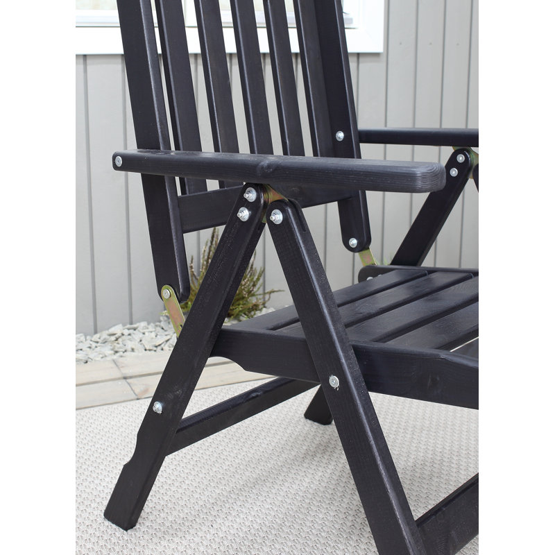 Hannahs 6 - Person Wood Patio Dining Set with Rectangular Table , Cushions Included, Black