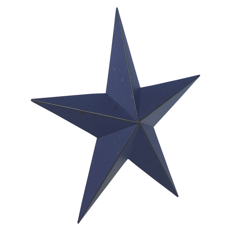  Festive Metal Star Wall Decor, 12" H x 12" W x 1.25" D, Navy