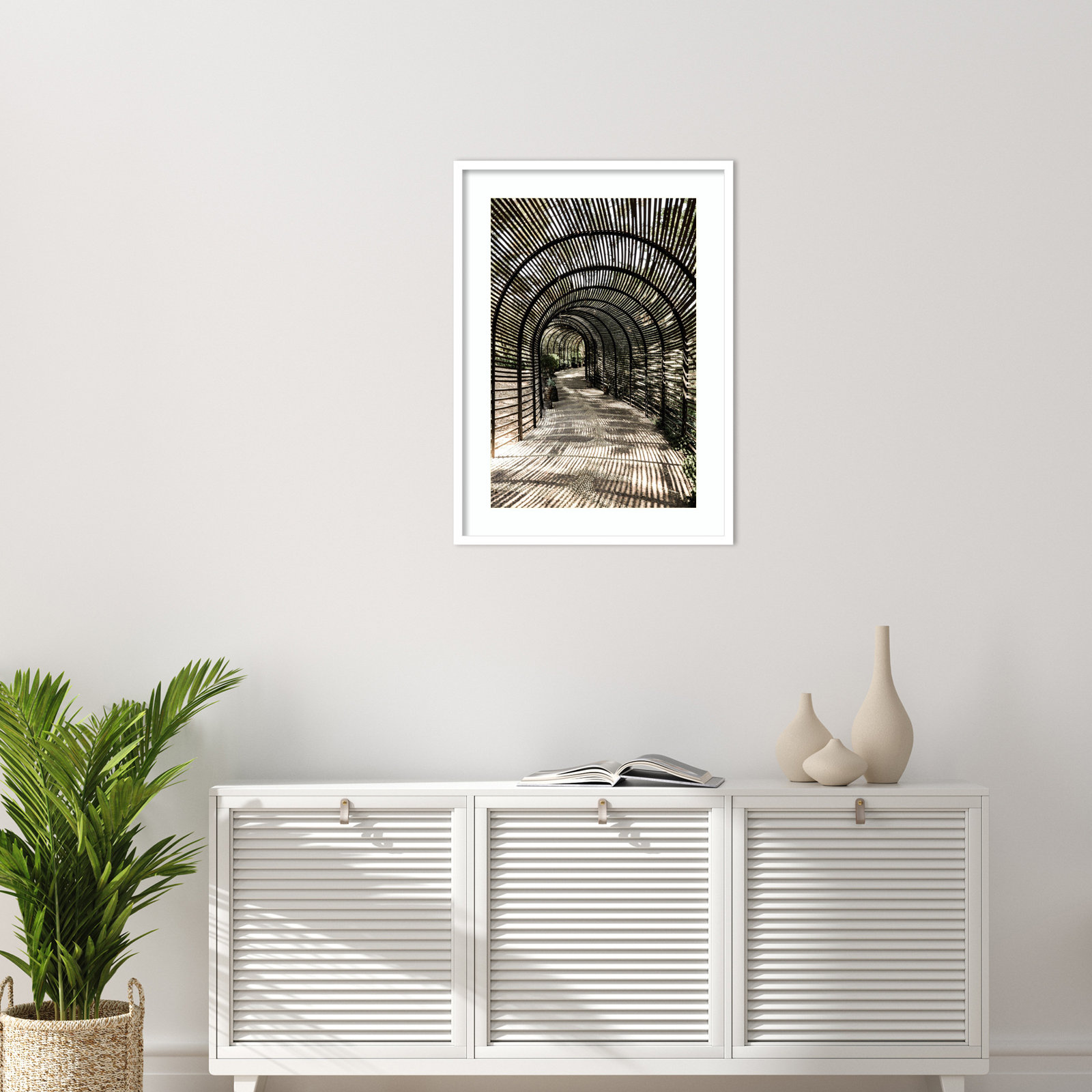 Nihan "Shadow Garden" Print, White, 33" H x 24" W