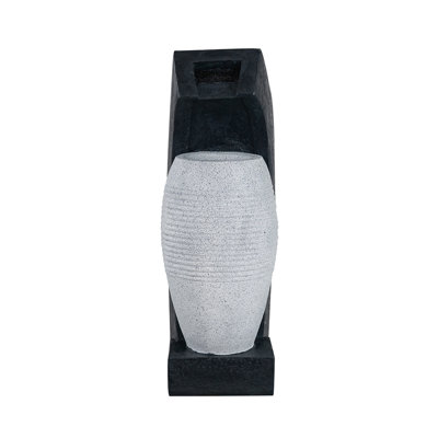 10x8.1x23.4" Water Fountain with Vase Design, with Light and Pump, for Indoor and Outdoor