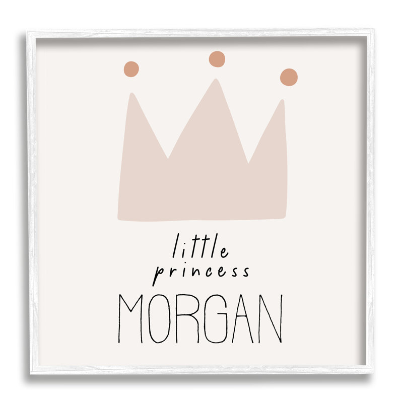«Girl's Little Princess cmw-106», art mural personnalisé, Oui, Cadre simple blanc, H 12 po x l 12 po