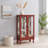 2 Doors Curio Cabinet with Tempered Glass Doors, Mirrored Back Panel