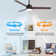 Jecori 52" 3-Blade Matte Black LED Standard Ceiling Fan with Remote Control and Light Kit Included