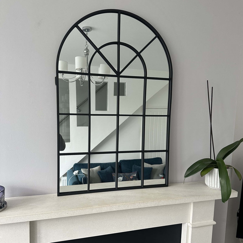 Arch Metal Window Panel Mirror