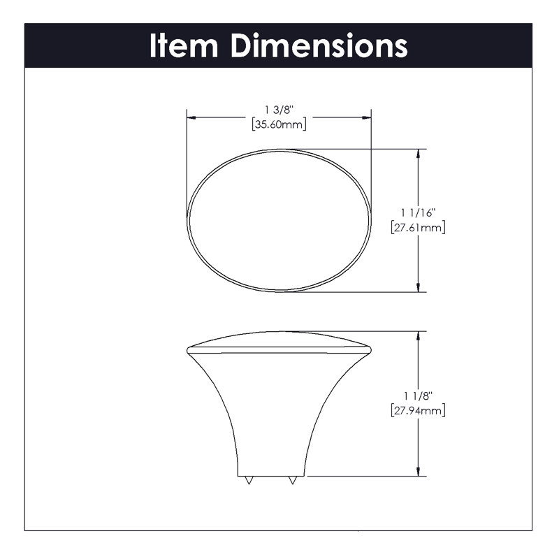 Olivet Oval Knob, Polished Nickel