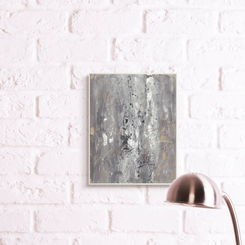 Conception abstraction inspirée de l'ancienne marque gris-brun, H 19 po x l 13 po, Plaque murale