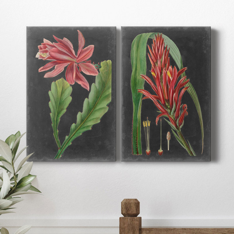 «Dramatic Tropicals I», ensemble de 2 reproductions d'art sur toile tendue, H 36 po x l 24 po x P 1 po