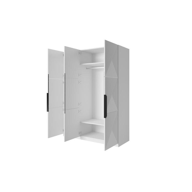 Mykila Wardrobe 150 3d, White Matt