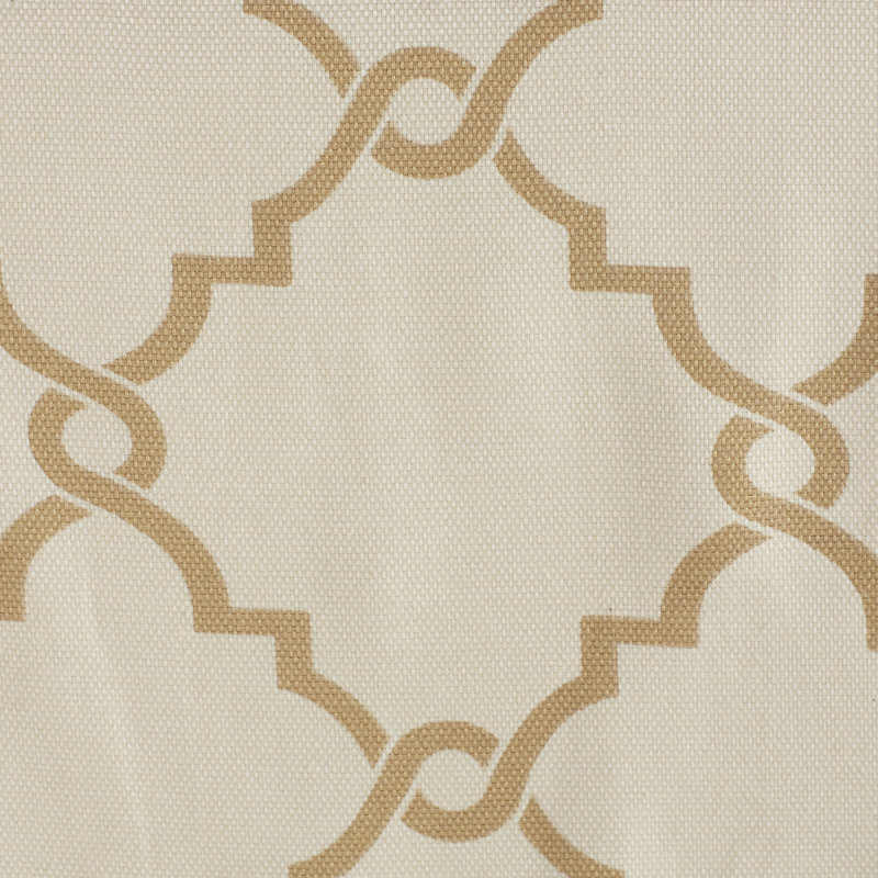 Saratoga Beige and Gold Cotton Blend Grommet Top Valance